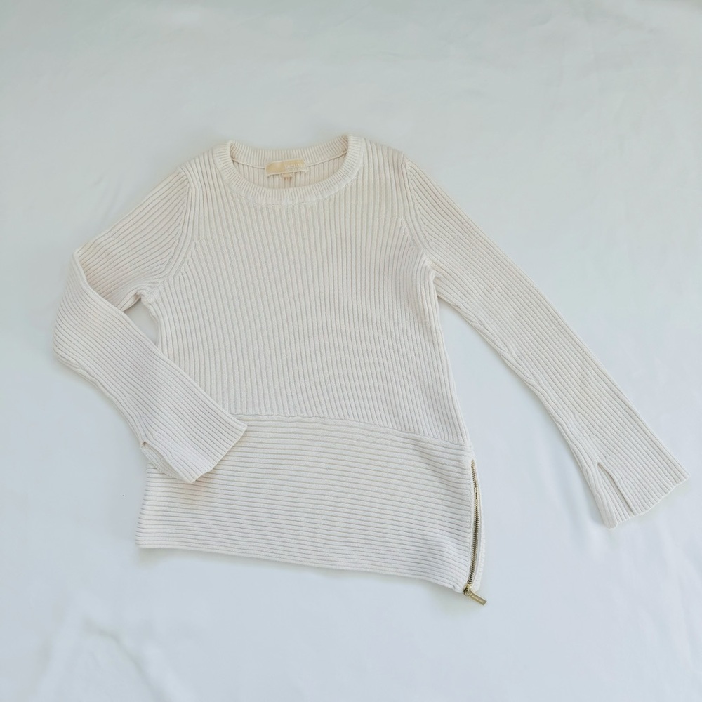 MICHAEL Michael Kors Cream Ribbed Sweater